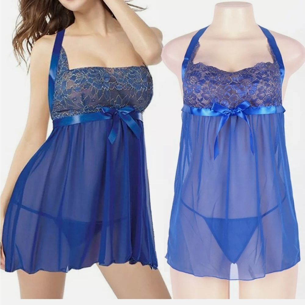 Plus Size Women See Through Sexy Lingerie Lace Bab